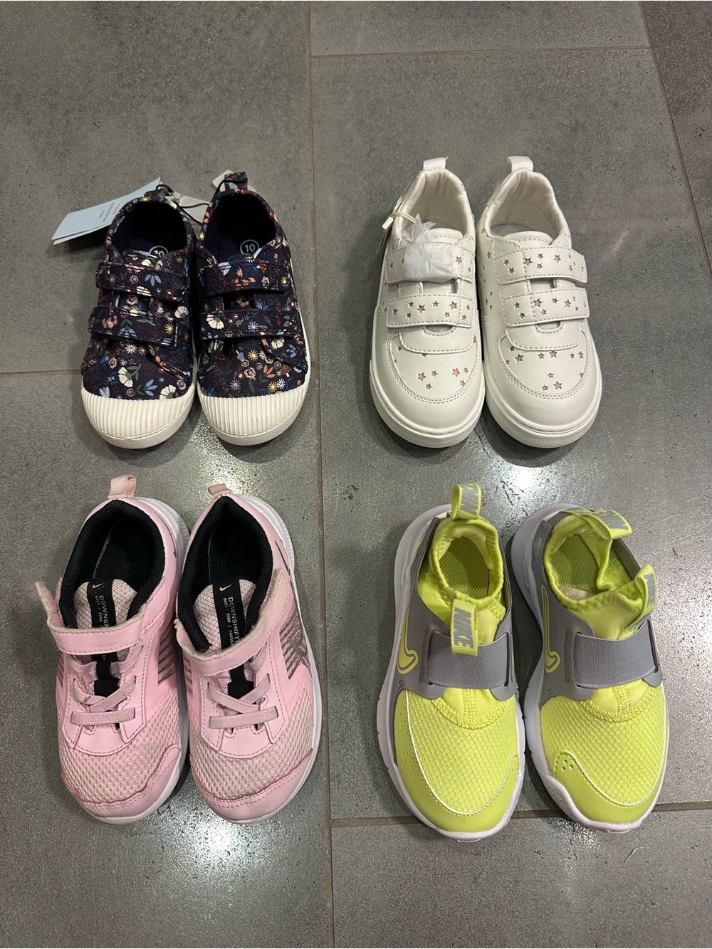 Nike Zara 10c 10.5c Shoes Bundle 4 Pairs New & Used, Velcro Easy On Off Toddler